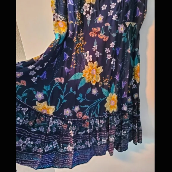 EUC Old Navy Floral Colorful Summer Swing Sun Dress L - Picture 2 of 5